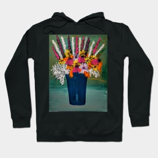 Some abstract mixed flowers in a metallic vase Hoodie